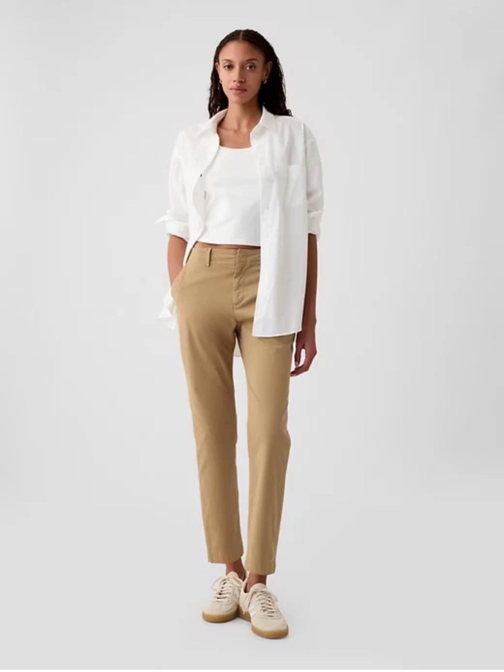 GAP Downtown Khaki Petite Ankle Pants